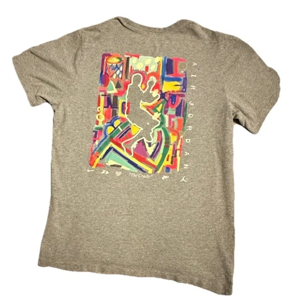 Nike Air Jordan Men Jumpman The‎ Cradle Graffiti Abstract Colorful T-Shirt M